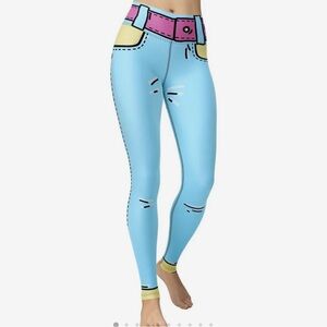 Cartoon print leggings, size L